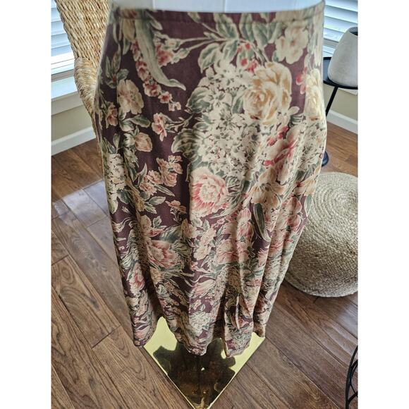Liz Claiborne Sport Autumn Fall Skirt Women's Size 12P Maxi Bohemian Rayon - Picture 2 of 10